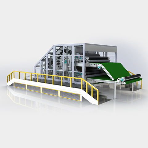 High Capacity Nonwoven Carding Machine For Fiber Double Cylinder Double Doffer Carding Machine
