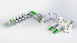 Needle-punching automotive interior production line