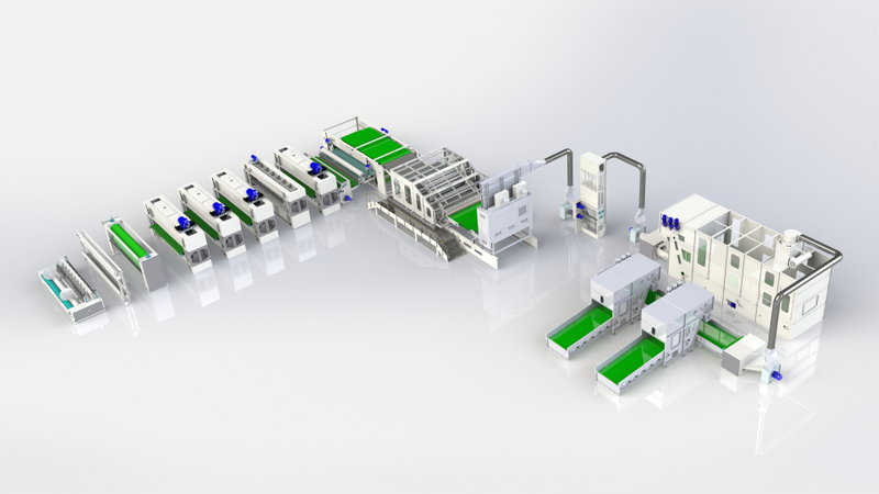 Needle-punching automotive interior production line